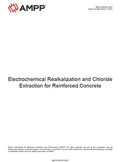 	Picture for NACE SP0107-2021, Electrochemical Realkalization and Chloride Extraction for Reinforced Concrete