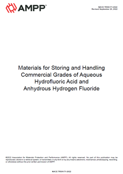 Picture for NACE TR5A171-2022, Materials for Storing and Handling Commercial Grades of Aqueous Hydrofluoric Acid and Anhydrous Hydrogen Fluoride