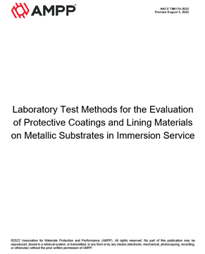	Picture for NACE TM0174-2022, Laboratory Test Methods for the Evaluation of Protective Coatings and Lining Materials on Metallic Substrates in Immersion Service