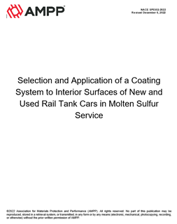 Picture for NACE SP0302-2022, Selection and Application of a Coating System to Interior Surfaces of New and Used Rail Tank Cars in Molten Sulfur Service