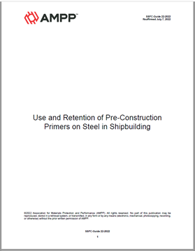 	Picture for SSPC-Guide 22-2022, Use and Retention of Pre-Construction Primers on Steel In Shipbuilding
