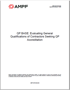 Picture for AMPP QP21536-2023, QP BASE: Evaluating General Qualifications of Contractors Seeking QP Accreditation