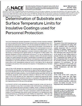 	TM21423-2017 “Test Method for Determination of Substrate and Surface Temperature Limits for Insulative Coatings used for Personnel Protection”