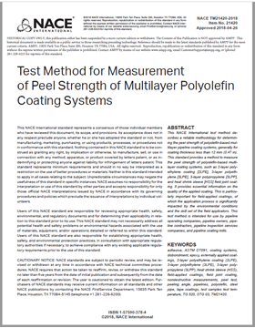 Picture for NACE TM21420-2018 Test Method for Measurement of Peel Strength of Multilayer Polyolefin